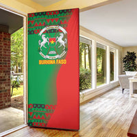 Burkina Faso Door Cover with Red Green Tribal Design and Bobo Dioulasso Landmark - Wonder Print Shop
