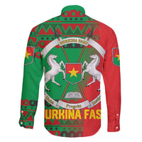 Burkina Faso Family Matching Long Sleeve Bodycon Dress and Hawaiian Shirt with Red Green Tribal Design and Bobo Dioulasso Landmark - Wonder Print Shop