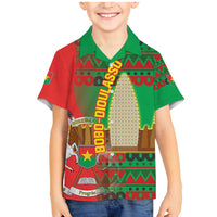 Burkina Faso Family Matching Mermaid Dress and Hawaiian Shirt with Red Green Tribal Design and Bobo Dioulasso Landmark - Wonder Print Shop