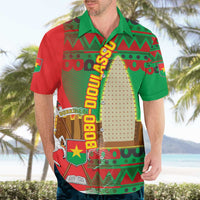 Burkina Faso Hawaiian Shirt with Red Green Tribal Design and Bobo Dioulasso Landmark - Wonder Print Shop