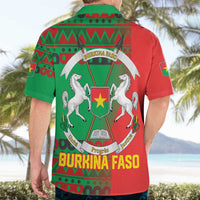 Burkina Faso Hawaiian Shirt with Red Green Tribal Design and Bobo Dioulasso Landmark - Wonder Print Shop