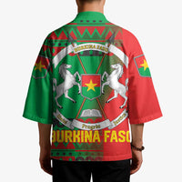 Burkina Faso Kimono with Red Green Tribal Design and Bobo Dioulasso Landmark - Wonder Print Shop