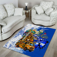 Nicaragua Independence Day Area Rug Blue Butterfly Sacred Sacuanjoche Cultural Floral Art
