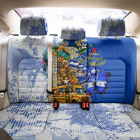 Nicaragua Independence Day Back Car Seat Cover Blue Butterfly Sacred Sacuanjoche Cultural Floral Art