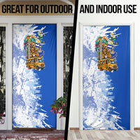 Nicaragua Independence Day Door Cover Blue Butterfly Sacred Sacuanjoche Cultural Floral Art