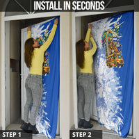Nicaragua Independence Day Door Cover Blue Butterfly Sacred Sacuanjoche Cultural Floral Art