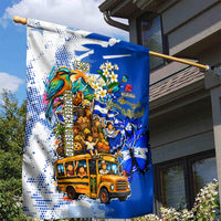 Nicaragua Independence Day Garden Flag Blue Butterfly Sacred Sacuanjoche Cultural Floral Art