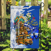 Nicaragua Independence Day Garden Flag Blue Butterfly Sacred Sacuanjoche Cultural Floral Art