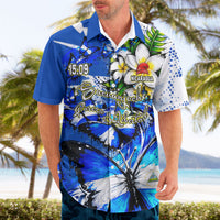Nicaragua Independence Day Hawaiian Shirt Blue Butterfly Sacred Sacuanjoche Cultural Floral Art