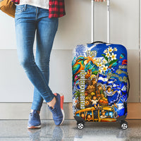 Nicaragua Independence Day Luggage Cover Blue Butterfly Sacred Sacuanjoche Cultural Floral Art