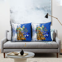 Nicaragua Independence Day Pillow Cover Blue Butterfly Sacred Sacuanjoche Cultural Floral Art