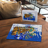 Nicaragua Independence Day Puzzle Blue Butterfly Sacred Sacuanjoche Cultural Floral Art