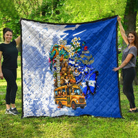 Nicaragua Independence Day Quilt Blue Butterfly Sacred Sacuanjoche Cultural Floral Art