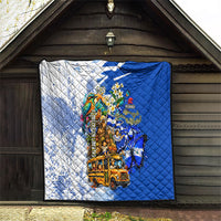 Nicaragua Independence Day Quilt Blue Butterfly Sacred Sacuanjoche Cultural Floral Art