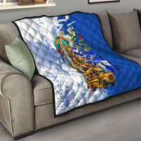 Nicaragua Independence Day Quilt Blue Butterfly Sacred Sacuanjoche Cultural Floral Art