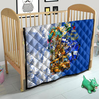 Nicaragua Independence Day Quilt Blue Butterfly Sacred Sacuanjoche Cultural Floral Art