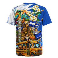 Nicaragua Independence Day Rugby Jersey Blue Butterfly Sacred Sacuanjoche Cultural Floral Art