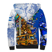 Nicaragua Independence Day Sherpa Hoodie Blue Butterfly Sacred Sacuanjoche Cultural Floral Art