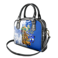 Nicaragua Independence Day Shoulder Handbag Blue Butterfly Sacred Sacuanjoche Cultural Floral Art