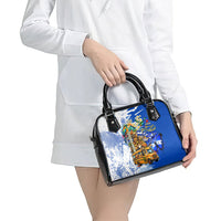 Nicaragua Independence Day Shoulder Handbag Blue Butterfly Sacred Sacuanjoche Cultural Floral Art