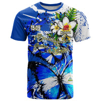Nicaragua Independence Day T Shirt Blue Butterfly Sacred Sacuanjoche Cultural Floral Art