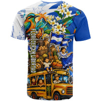 Nicaragua Independence Day T Shirt Blue Butterfly Sacred Sacuanjoche Cultural Floral Art