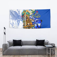 Nicaragua Independence Day Tapestry Blue Butterfly Sacred Sacuanjoche Cultural Floral Art