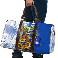 Nicaragua Independence Day Travel Bag Blue Butterfly Sacred Sacuanjoche Cultural Floral Art