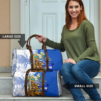 Nicaragua Independence Day Travel Bag Blue Butterfly Sacred Sacuanjoche Cultural Floral Art