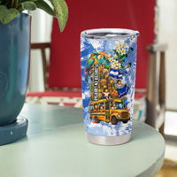 Nicaragua Independence Day Tumbler Cup Blue Butterfly Sacred Sacuanjoche Cultural Floral Art