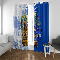 Nicaragua Independence Day Window Curtain Blue Butterfly Sacred Sacuanjoche Cultural Floral Art