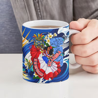 Nicaragua Independence Day Orgullo Y Tradicion Ceramic Mug Vibrant Folkloric Dance Sacuanjoche Floral Culture