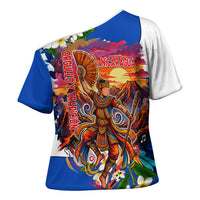 Nicaragua Independence Day Orgullo Y Tradicion Cross Shoulder Shirt Vibrant Folkloric Dance Sacuanjoche Floral Culture