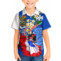 Nicaragua Independence Day Orgullo Y Tradicion Kid Hawaiian Shirt Vibrant Folkloric Dance Sacuanjoche Floral Culture