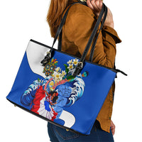 Nicaragua Independence Day Orgullo Y Tradicion Leather Tote Bag Vibrant Folkloric Dance Sacuanjoche Floral Culture