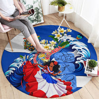 Nicaragua Independence Day Orgullo Y Tradicion Round Carpet Vibrant Folkloric Dance Sacuanjoche Floral Culture