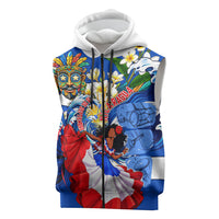 Nicaragua Independence Day Orgullo Y Tradicion Sleeveless Zip Hoodie Vibrant Folkloric Dance Sacuanjoche Floral Culture