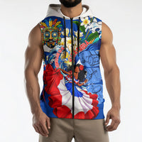 Nicaragua Independence Day Orgullo Y Tradicion Sleeveless Zip Hoodie Vibrant Folkloric Dance Sacuanjoche Floral Culture