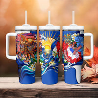 Nicaragua Independence Day Orgullo Y Tradicion Tumbler With Handle Vibrant Folkloric Dance Sacuanjoche Floral Culture