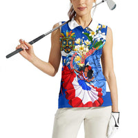 Nicaragua Independence Day Orgullo Y Tradicion Women Sleeveless Polo Shirt Vibrant Folkloric Dance Sacuanjoche Floral Culture