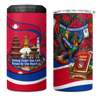 Nepal Constitution Day 4 in 1 Can Cooler Tumbler Himalayan Temples Danphe Himalayan Monal Floral