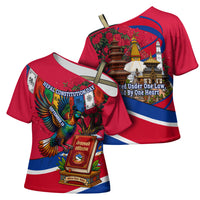 Nepal Constitution Day Cross Shoulder Shirt Himalayan Temples Danphe Himalayan Monal Floral