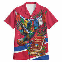 Nepal Constitution Day Hawaiian Shirt Himalayan Temples Danphe Himalayan Monal Floral
