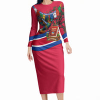 Nepal Constitution Day Long Sleeve Bodycon Dress Himalayan Temples Danphe Himalayan Monal Floral