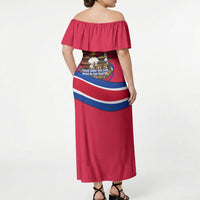 Nepal Constitution Day Off Shoulder Maxi Dress Himalayan Temples Danphe Himalayan Monal Floral