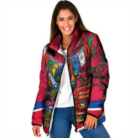 Nepal Constitution Day Padded Jacket Himalayan Temples Danphe Himalayan Monal Floral
