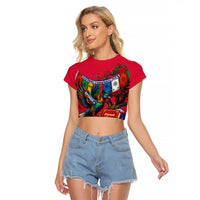Nepal Constitution Day Raglan Cropped T Shirt Himalayan Temples Danphe Himalayan Monal Floral