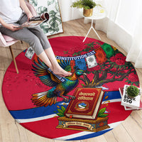 Nepal Constitution Day Round Carpet Himalayan Temples Danphe Himalayan Monal Floral