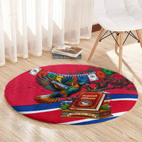 Nepal Constitution Day Round Carpet Himalayan Temples Danphe Himalayan Monal Floral