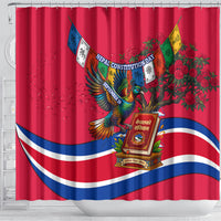Nepal Constitution Day Shower Curtain Himalayan Temples Danphe Himalayan Monal Floral